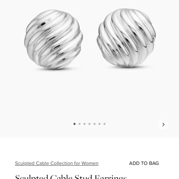 David Yurman Silver Sculptural Earrings